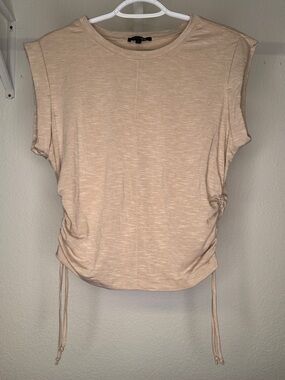 Pink Rose Cream Scoop Neck Tee
